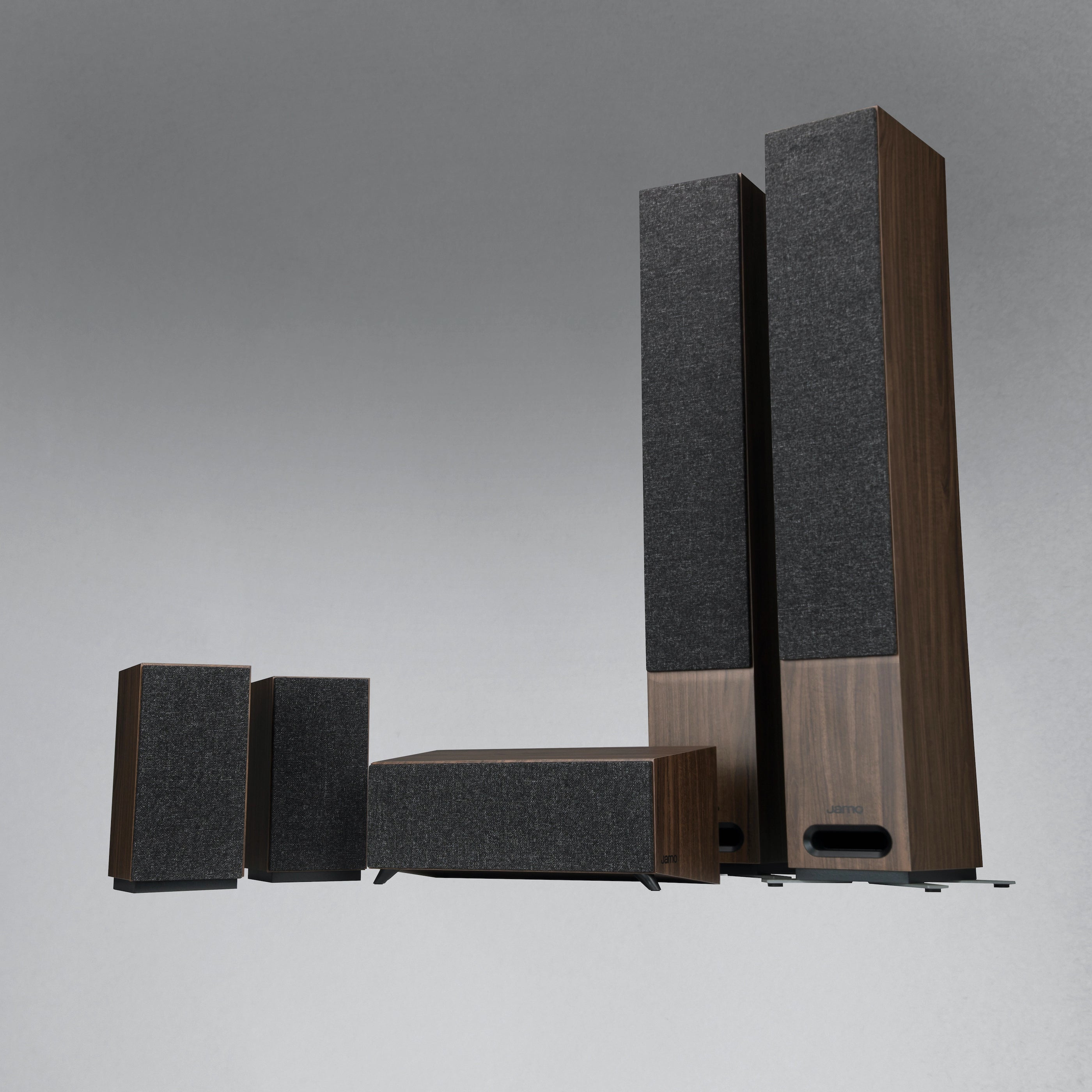Jamo S 809 HCS – Walnoot 5.0 luidsprekersysteem voor moderne thuisbioscoop - SecondBest